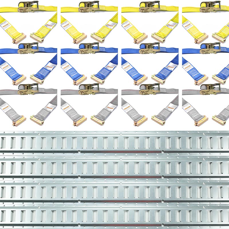 Pachet de 4 șine galvanizate de 5 ft Curele cu clichet Kit de sine E